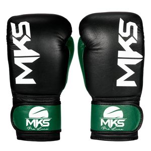 Luva De Boxe Mks Combat Rustic Green Black Couro 14 Oz