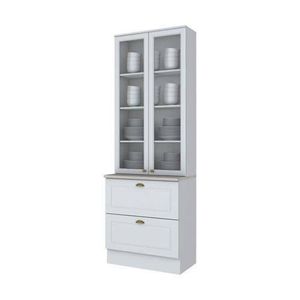 Cristaleira 02 Portas 02 Gavetas Americana Branco Hp - Henn