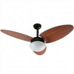 Ventilador De Teto C/ Corrente Preto Pás Mogno 127v - Martau