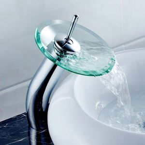 Torneira Monocomando Alta Banheiro Cascata Vidro Lorben