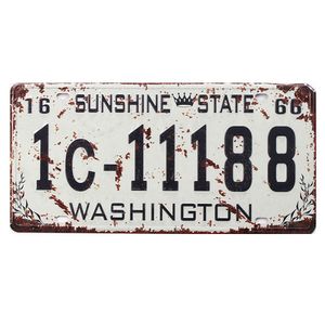 Placa de Carro Antiga Decorativa Washington Lorben GT414-19