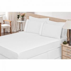Lençol Avulso Pç Queen com Elástico Branco Bordados Ricardo
