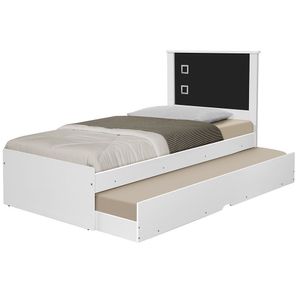 Cama Solteiro Bibox Barcelona Flex Branco Preto Tebarrot