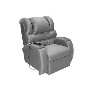Poltrona Do Papai Imperial Reclinável Veludo Cinza