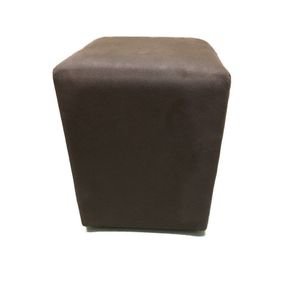Puff Quadrado Decorativo Suede Marrom