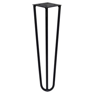 Pé De Metal 25 Cm Hairpin Legs Mesas De Centro Puffs Preto