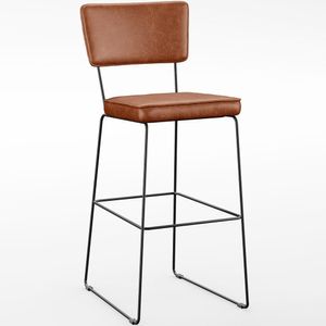 Banqueta Alta Para Cozinha E Allana L02 Couríssimo Camel