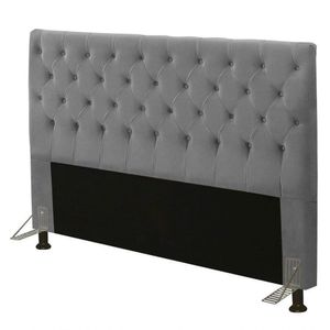 Cabeceira Cristal Box Casal 140cm Cinza