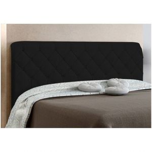 Cabeceira Box Casal 195cm Paris Amassado Preto