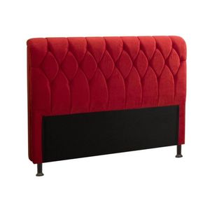 Cabeceira Box Casal 195cm Miami Suede Amassado Vermelho