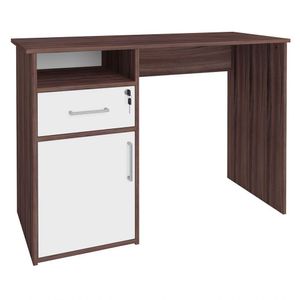 Mesa para Escritório 1 Porta 1 Gaveta Mobile Hall Ipê/branco
