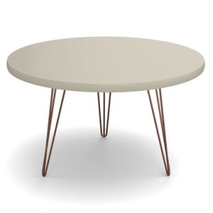 Mesa de Centro Redonda Base Aço Evolution Off White