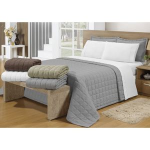 Cobre Leito King Soft Cinza Valle Enxovais 2 Peças