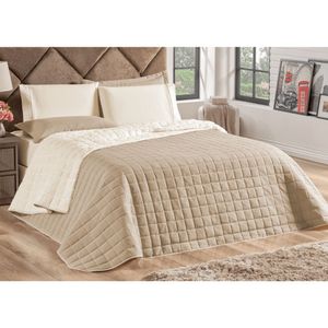 Cobre Leito Queen Sherpa Caqui Valle Enxovais 3 Peças
