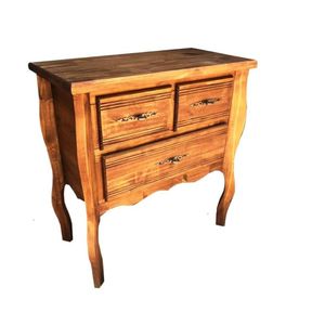 Comoda 3 Gavetas de Madeira Maciça Moveis Rusticos Adelin