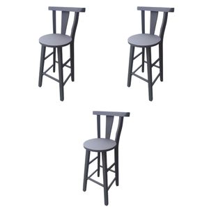 Kit 3 Banquetas Cor Preto Acetinado De Madeirabv Magazine