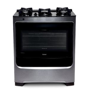 Fogão 5 Bocas Inox com Mesa de Vidro e Trempe de Ferro Fundido Consul Bivolt