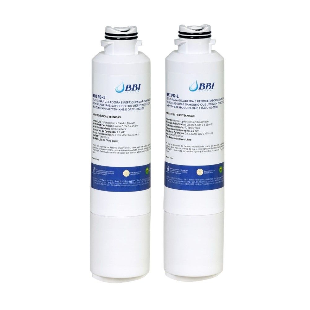 Kit 2 Filtro Interno Bbi Fs-1 Geladeira Refrigerador Samsung