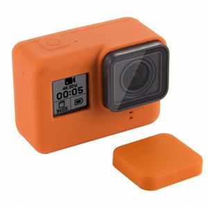 Capa e Tampa Silicone Direto Câmera GoPro 5-7 Laranja