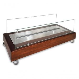 Lareira Ecológica A álcool Classe A - Portátil Madeira Escurecida Queimador 60cm