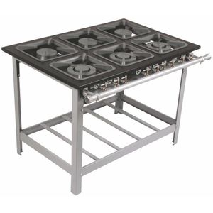 Fogão 6 Bocas Alta Pressão 40x40 PF.65 Metalmaq 6BAP M15