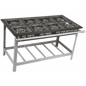 Fogão 8 Bocas Mistas 40x40 Perfil 65 Metalmaq 4BS4BD M16
