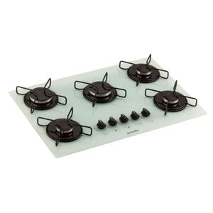 Fogão Cooktop A Gás 5 Bocas Branco Fornello Bivolt