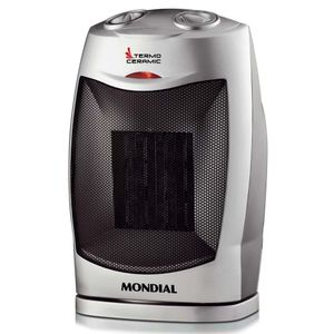 Aquecedor Mondial Termo Cerâmico A-05 com 2 Níveis de Potência 1500W Prata 220V