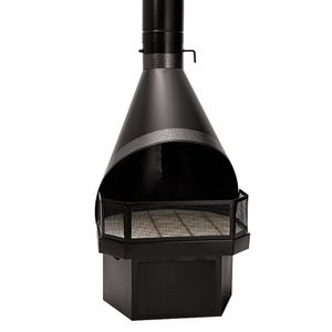 Lareira de Canto/Meio de Parede Suiça Aço Carbono com Pintura Metalizada Preto Metávila 693T