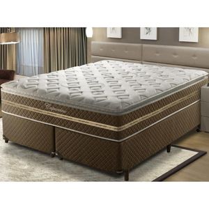 Cama Box Queen Umaflex Capuccino 158x198x75cm Molas Ensacadas Marrom/Branco