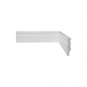 Rodapé de Poliestireno com Friso Scandian 15mmx70mm Metro Linear - Caixa com 67,2 M - Branco/frassino Jacarta Lacca
