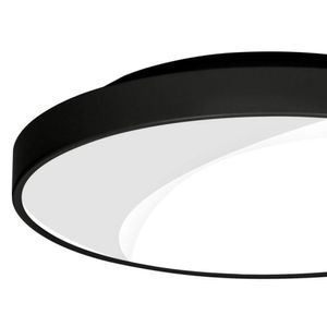 Plafon de Sobrepor Redondo para 4 Lâmpadas Isadora Design Preto