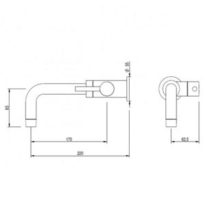 Torneira para Lavatório de Parede 1/4v P61 Japi Cromado