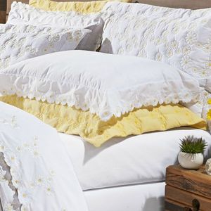 Jogo De Cama Nuance King Algodão 04 Peças Bernadete Casa Amarelo
