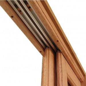 Porta Balcão de Correr Quadriculado 6 Folhas Cedro Arana 215cmx200cmx15cm Isabela Revestimentos Natural