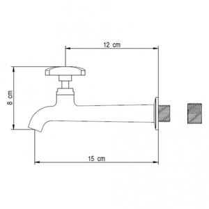 Torneira de Parede para Cozinha 1158j3 1/4 de Volta Japi Cromado