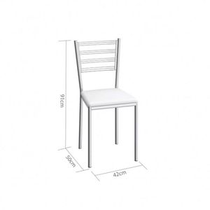 Cadeira De Aço Dallas C152 Compoarte Cromado/branco