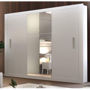 Guarda Roupa Casal 3 Espelhos 3 Portas Carina Siena Móveis Branco