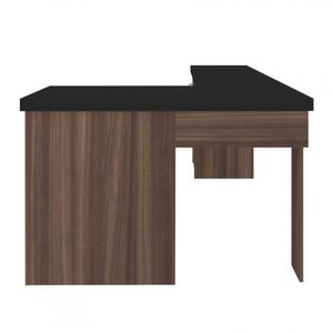 Mesa Para Escritório Em L 3 Gavetas Mali Artany Ipê/preto