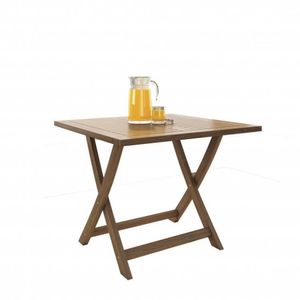Mesa Dobrável em Madeira Maciça Quadrada 90cm Primavera Casa e Jardim Móveis Stain Castanho