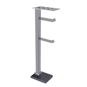 Papeleira de Chão Inox com Suporte Celular Premium Pr4077 Ducon Metais Cromado