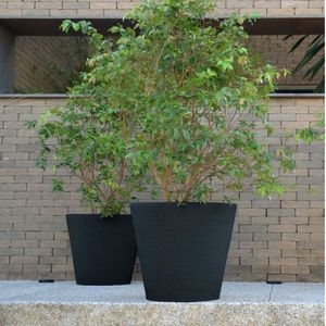 Vaso Decorativo De Plástico Baixo Linea 51cmx58cm Japi Chumbo