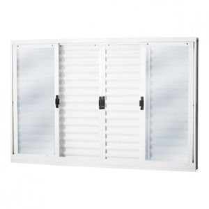 Janela Veneziana Aço 6 Folhas Mgm Minas Sul 100cmx120cm Vidro Mini Boreal Branco
