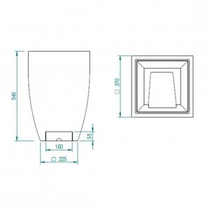 Vaso Quadrado Moderno Duo 36 Japi Mármore