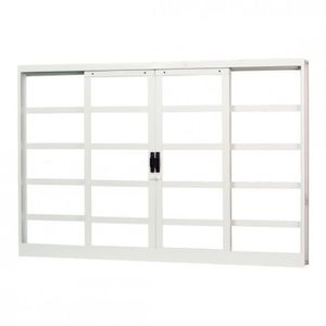 Janela de Correr Aço 4 Folhas Mgm Minas Sul 120cmx150cm Vidro Mini Boreal Branco