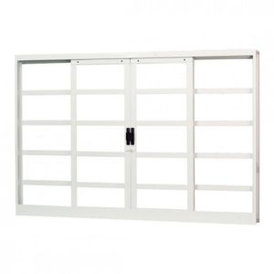 Janela de Correr Aço 4 Folhas Mgm Minas Sul 100cmx120cm Vidro Mini Boreal Branco