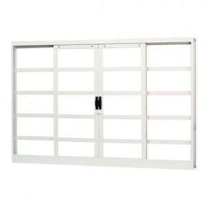 Janela de Correr Aço 4 Folhas Mgm Minas Sul 100cmx120cm Vidro Liso Incolor Branco