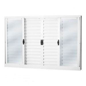 Janela Veneziana Aço 6 Folhas Mgm Minas Sul 120cmx150cm Vidro Liso Incolor Branco