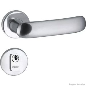 Fechadura Externa Aço Zamac Madrid 506-32e Com Roseta Tambor Pado Cromado