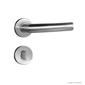 Fechadura Para Banheiro De Inox Luma 55mm Com Roseta Pado Inox